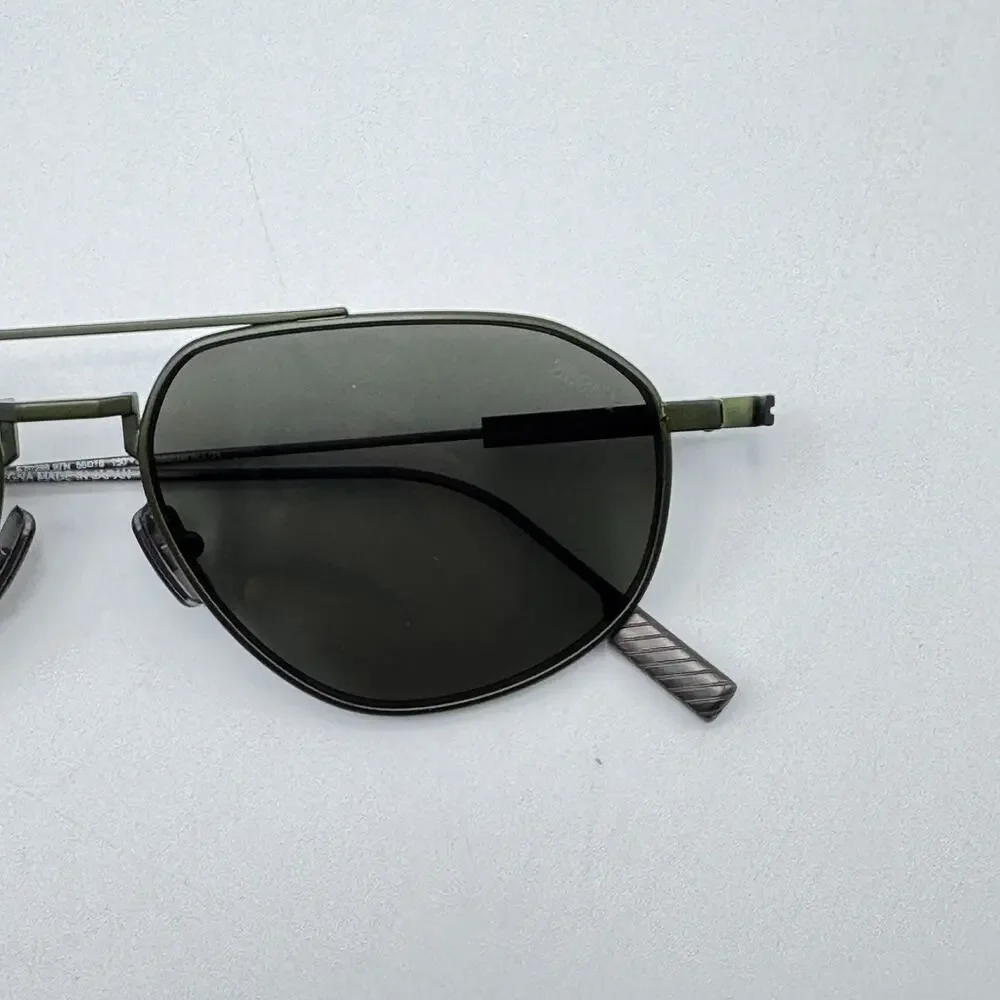 Ermenegildo Zegna Sunglasses EZ0289 97N Matte Dark Green Frame Green Lens 56mm